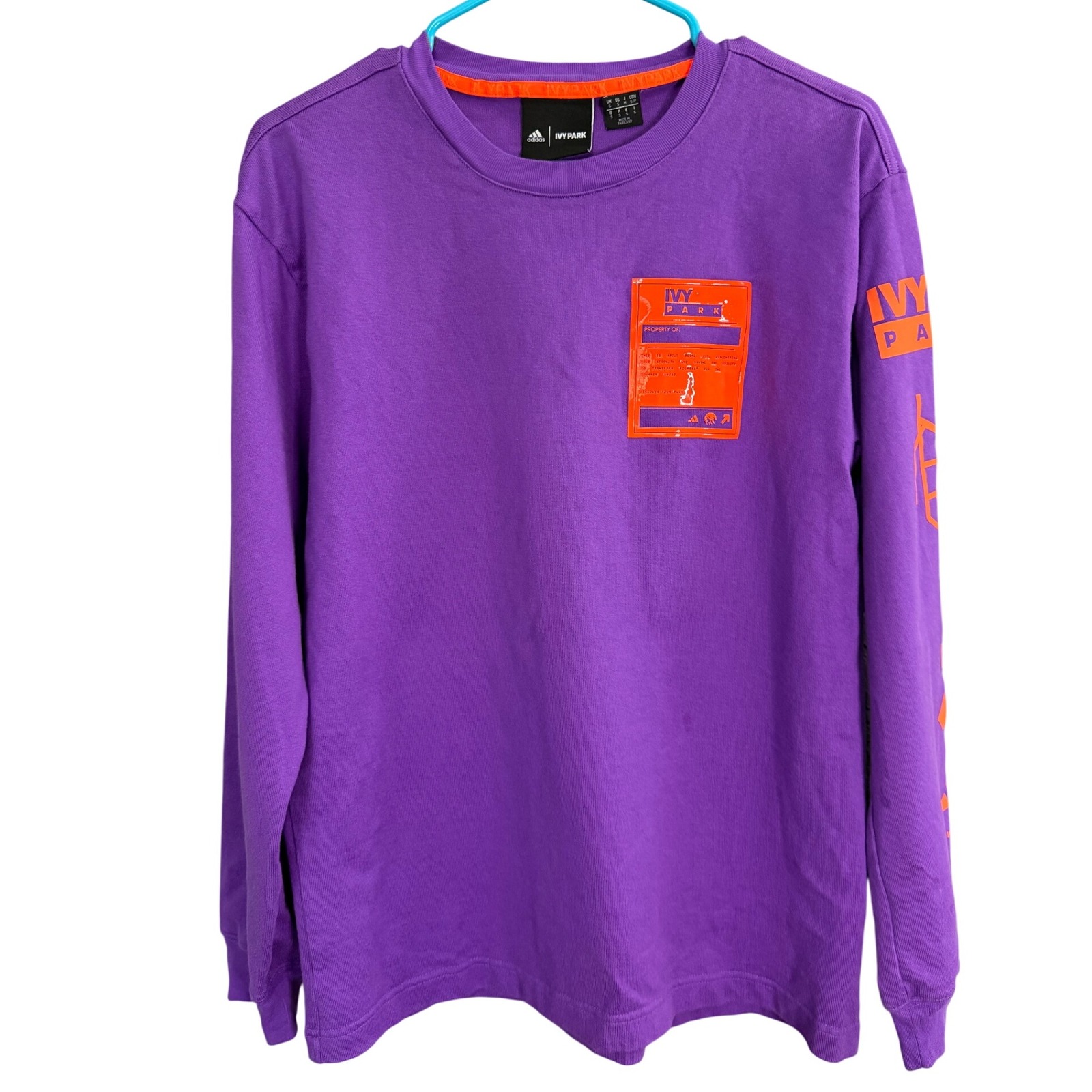 Adidas Ivy Park Sweatshirt S Purple Graphic Trail Sports Athleisure Lounge Nwot
